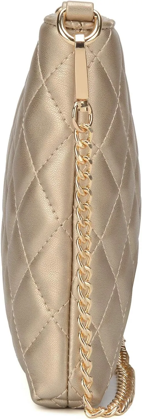 lola mae Women's Wristlet Handbags Simple Quilted Small Clutch Crossbody Bag
