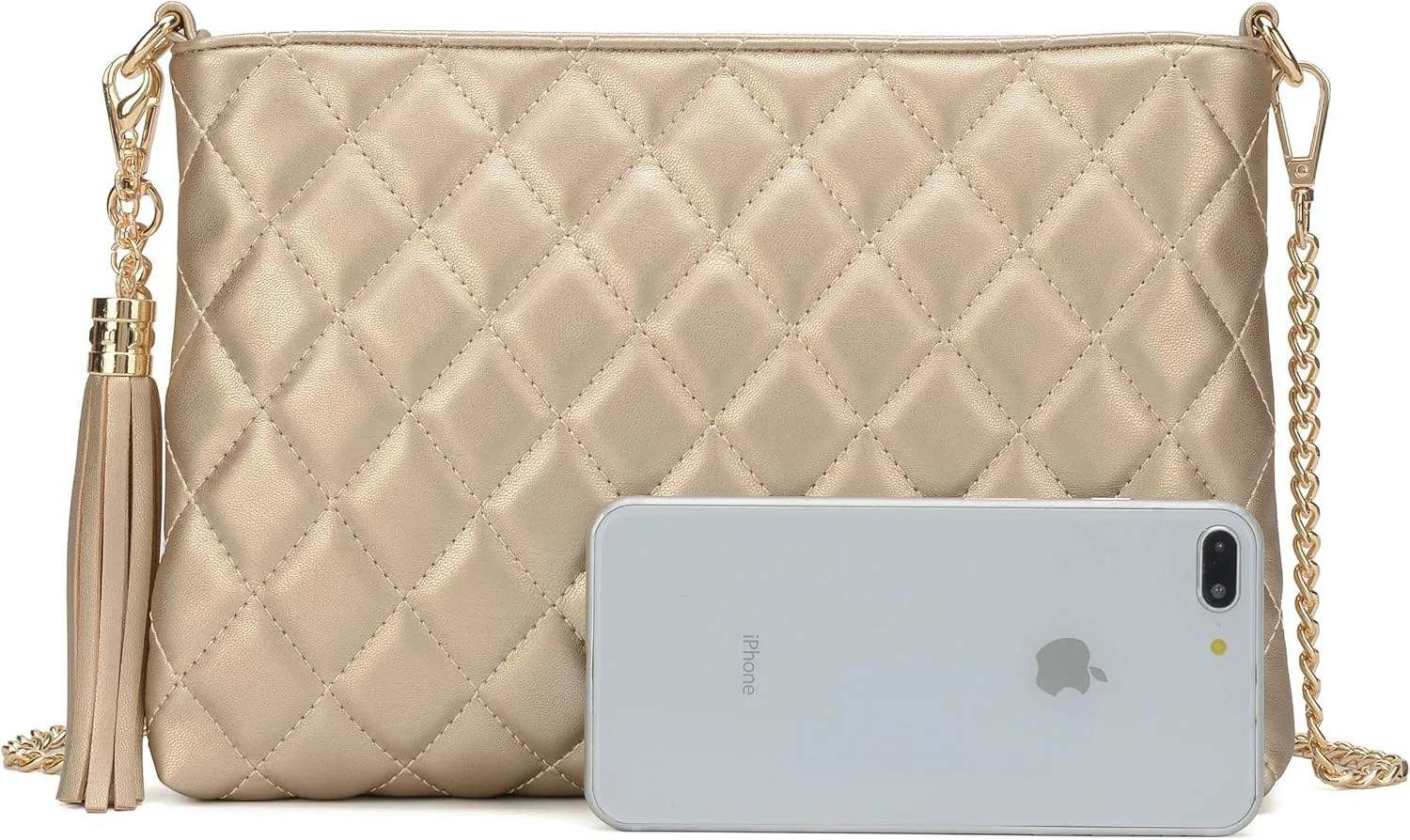 lola mae Women's Wristlet Handbags Simple Quilted Small Clutch Crossbody Bag