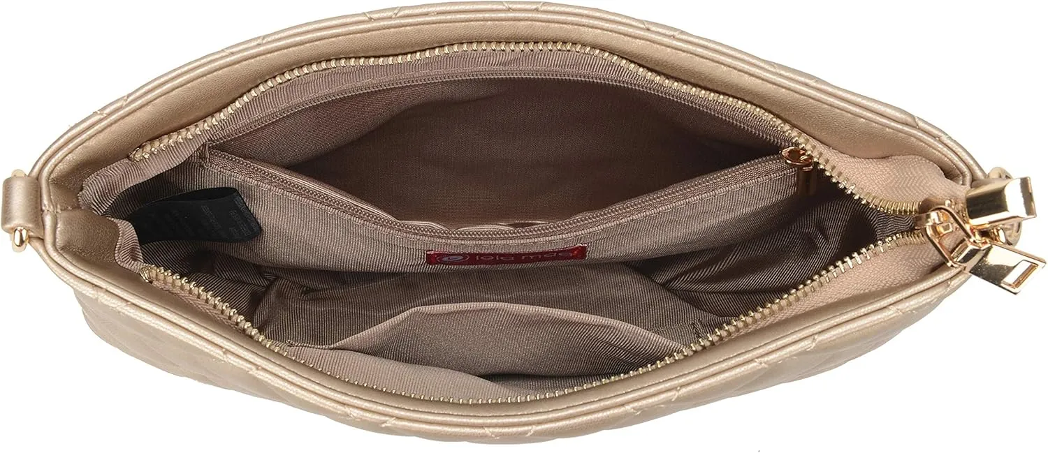 lola mae Women's Wristlet Handbags Simple Quilted Small Clutch Crossbody Bag