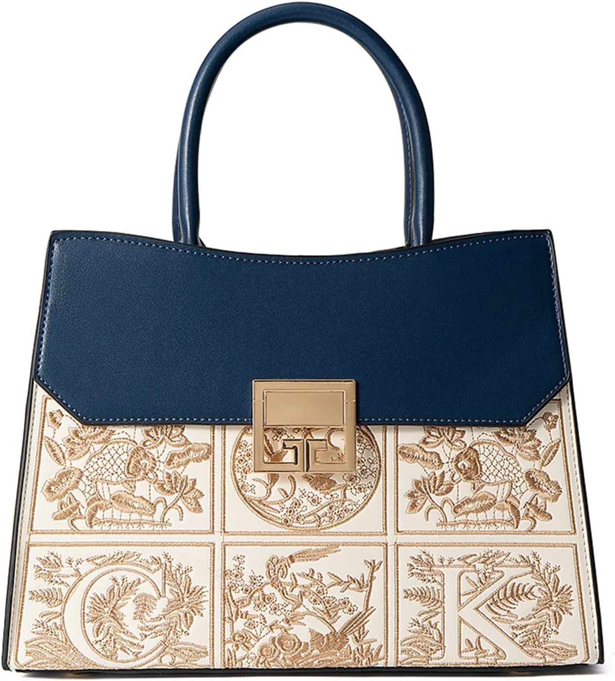 Luxury Top Handle Shoulder Bag for Women PU Leather Embroidery Tote Crossbody Party Wedding Satchel Handbag and Pursebag1684OWOISS