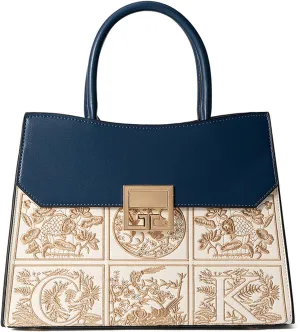 Luxury Top Handle Shoulder Bag for Women PU Leather Embroidery Tote Crossbody Party Wedding Satchel Handbag and Pursebag1684OWOISS
