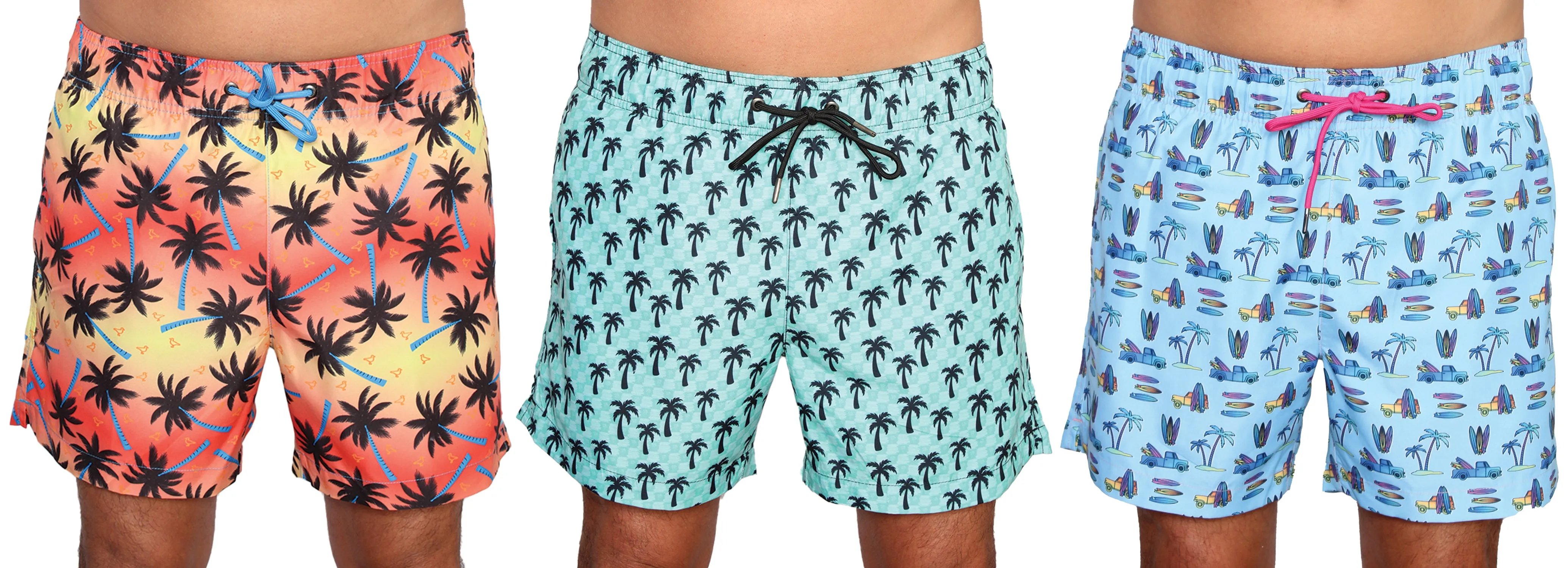 M-CR51 - Wholesale Men's Palm Tree Themed Swim Trunk
