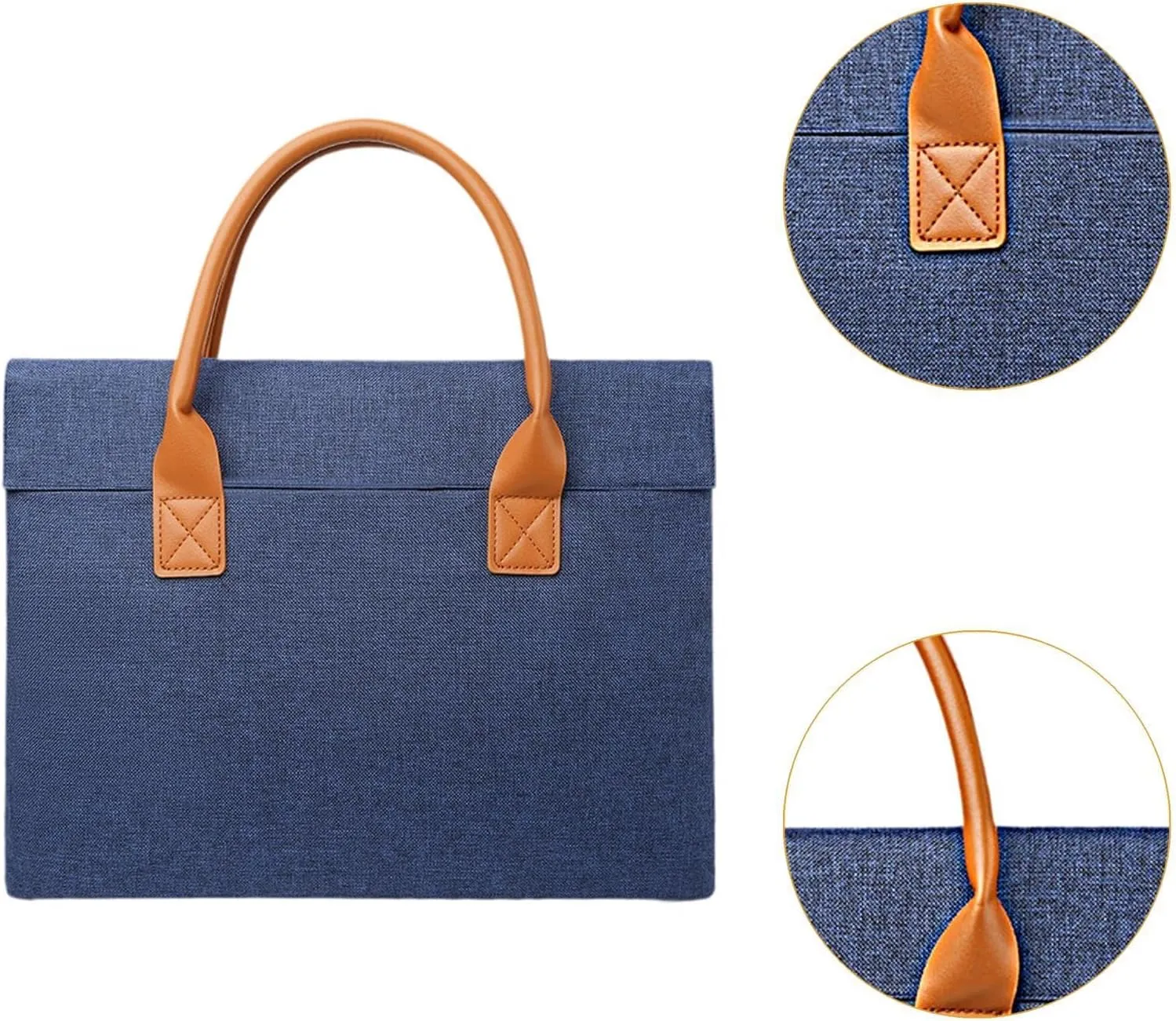 Men Women Briefcase Business Storage Simple Document Tote Bag Waterproof Handbag