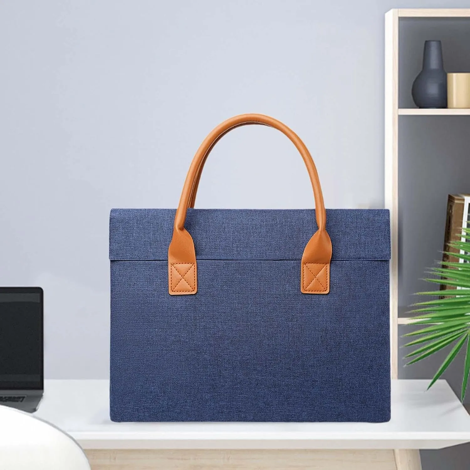 Men Women Briefcase Business Storage Simple Document Tote Bag Waterproof Handbag