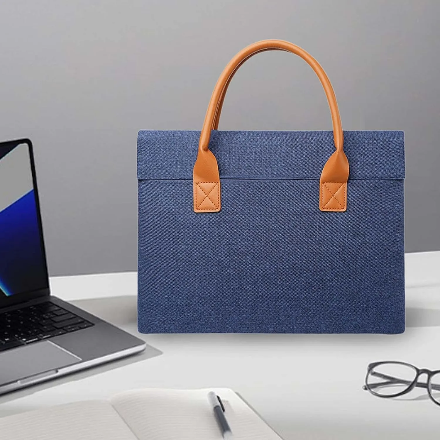 Men Women Briefcase Business Storage Simple Document Tote Bag Waterproof Handbag