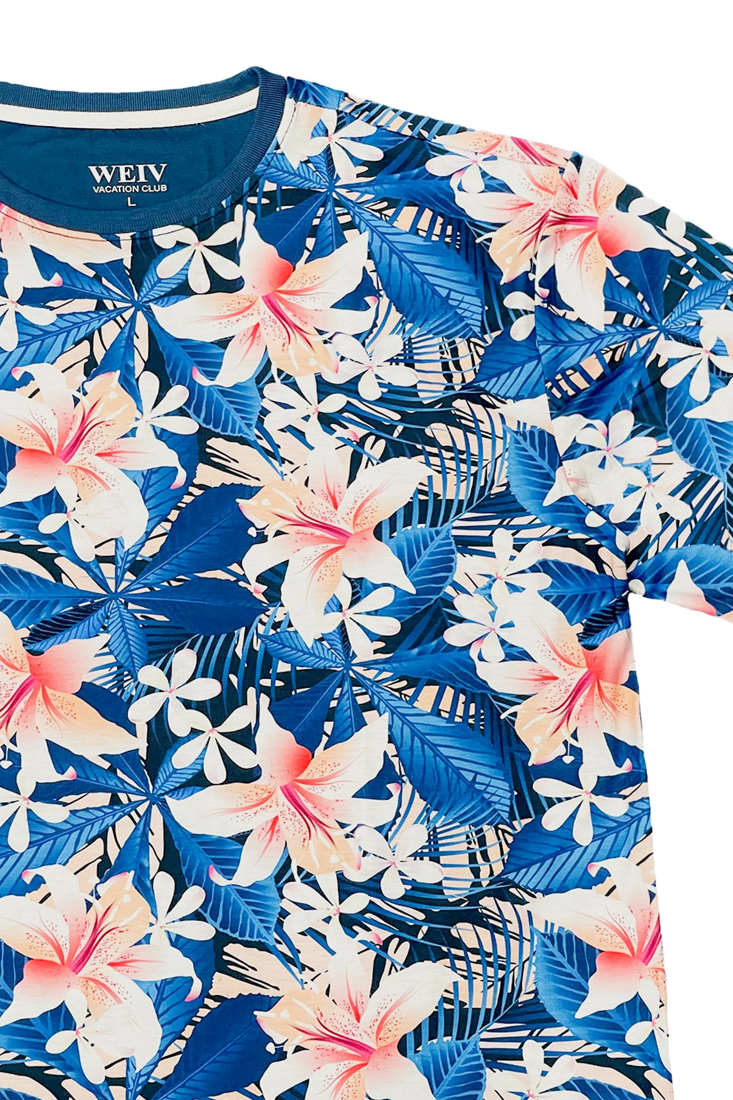 Men's Allover Hawaiian Floral Print Graphic T-Shirt
