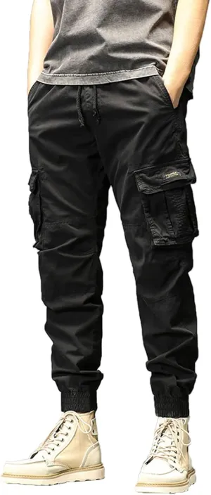 Mens Cargo Joggers with Pockets 32x36 Mens Work Pants Mens Hip hop Pants Baggy Relaxed fit Chinos Men Men's Skinny fit Casual Stretch Khaki Pant Mens Casual Pants Big and Tall Black Pocket