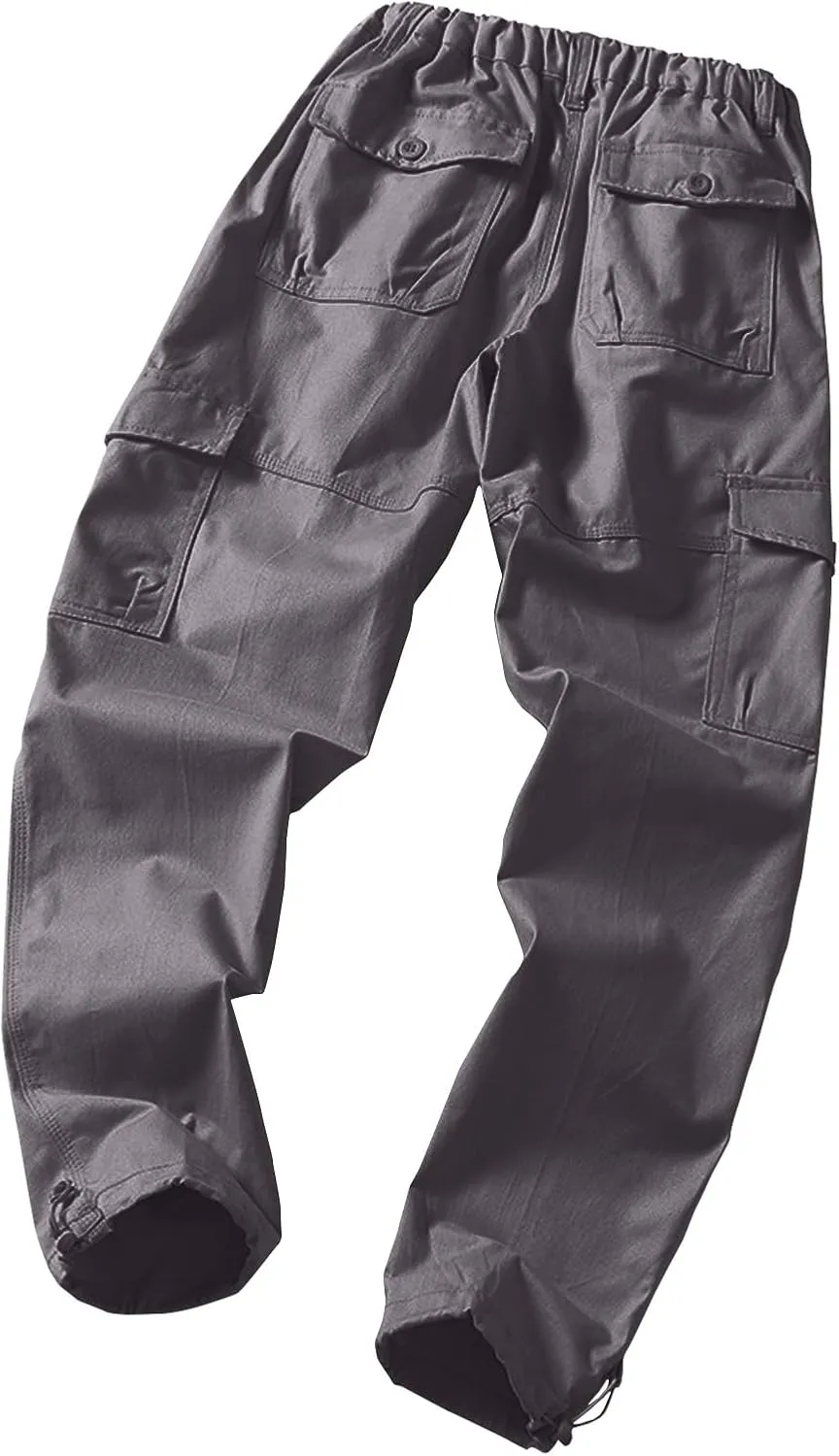 Mens Cargo Pants Baggy Stretch Big and Tall Sweatpants Pockets Loose Fit Hiking Pants Outdoor Plus Size Pants Match
