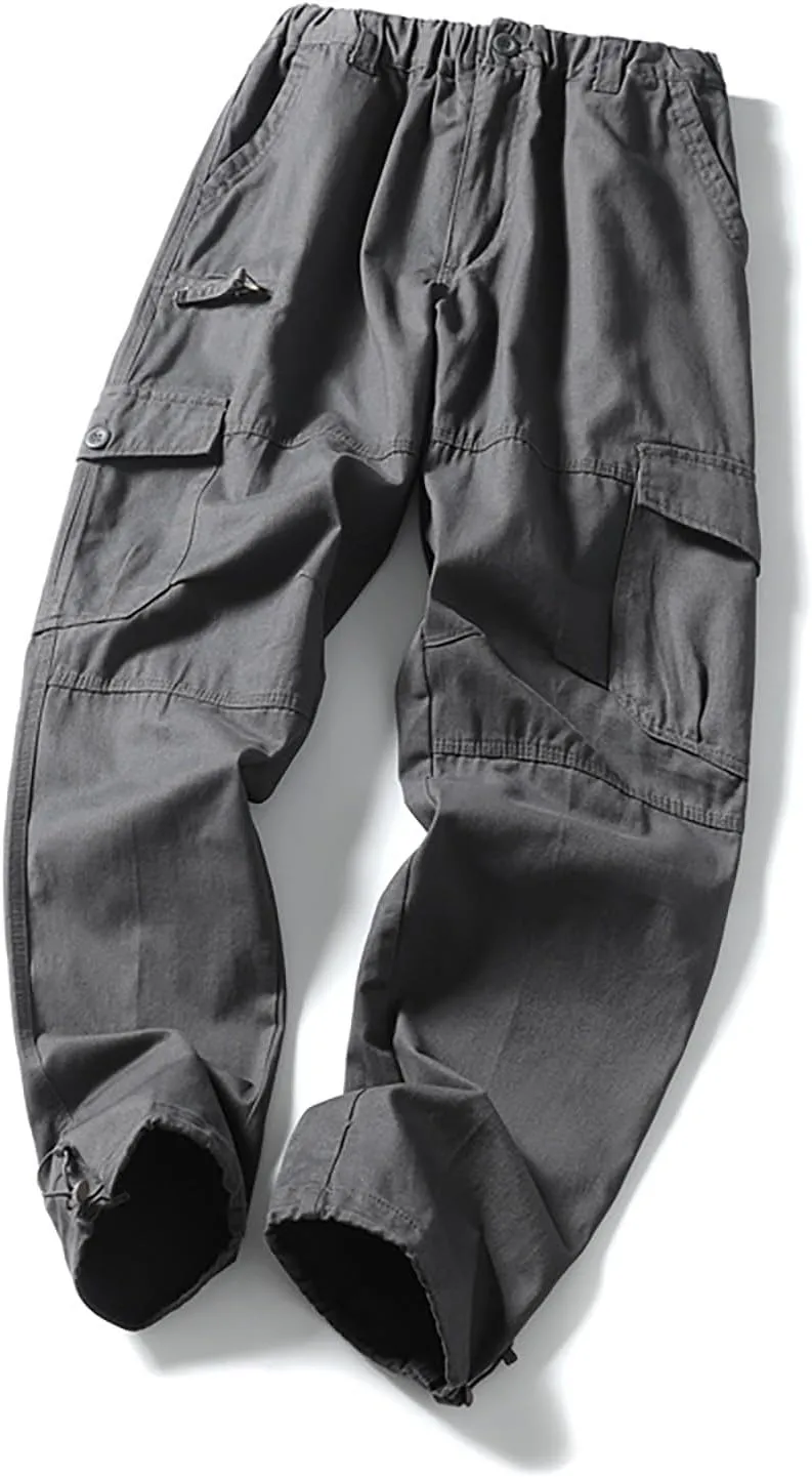 Mens Cargo Pants Baggy Stretch Big and Tall Sweatpants Pockets Loose Fit Hiking Pants Outdoor Plus Size Pants Match