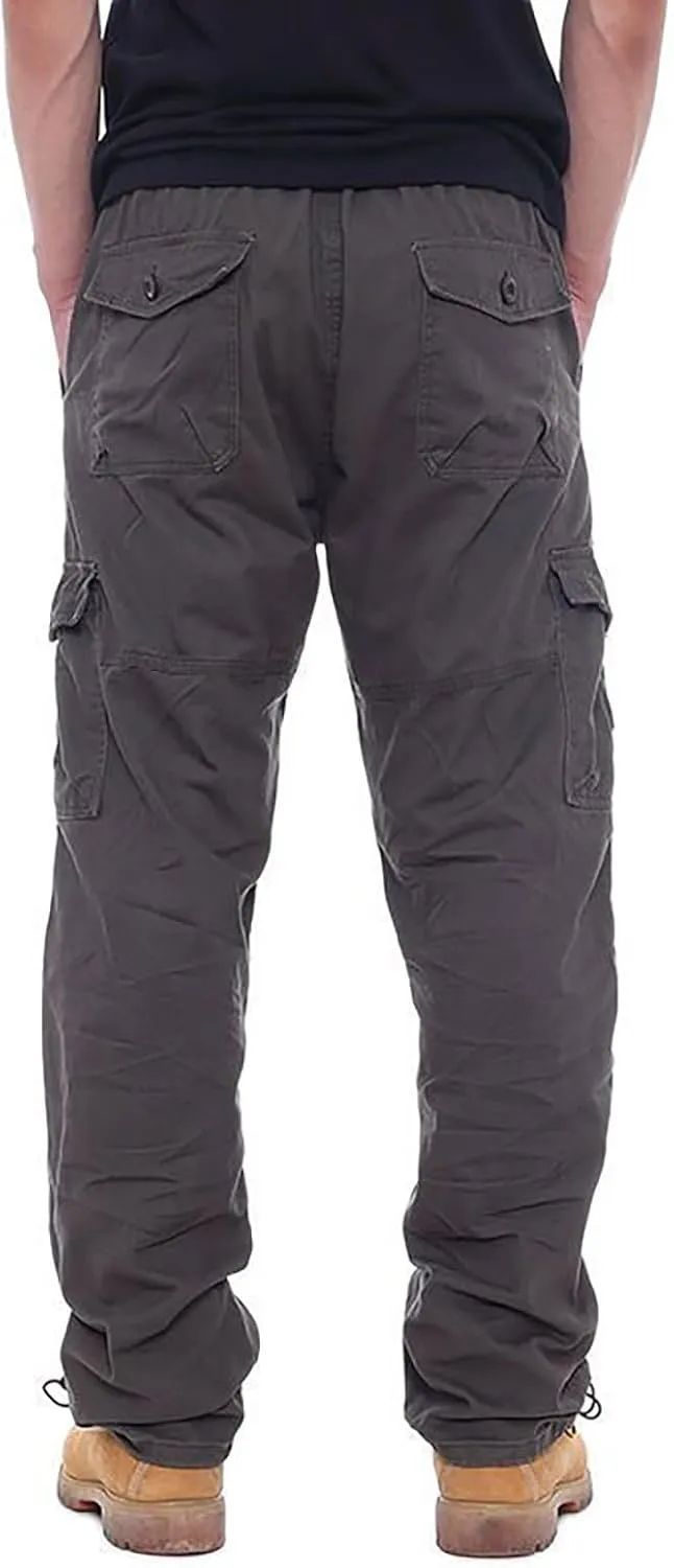 Mens Cargo Pants Baggy Stretch Big and Tall Sweatpants Pockets Loose Fit Hiking Pants Outdoor Plus Size Pants Match