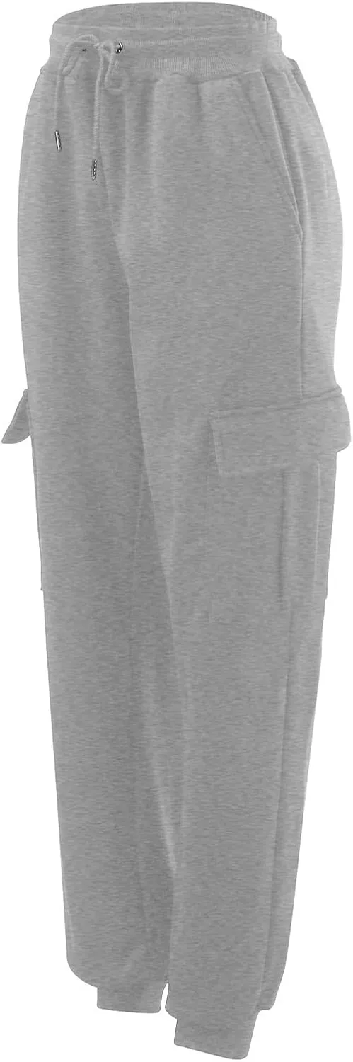 Mens Cargo Pants Elastic Waist Lightweight Cargo Sweatpants Stretch Waistband Workout Joggers Athletic Hiking Pants