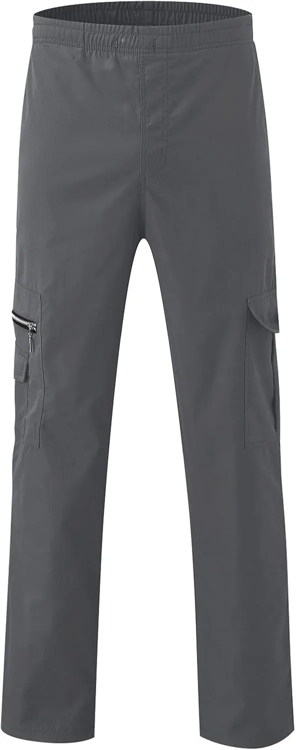 Mens Cargo Pants Elastic Waist Lightweight Drawstring Sweatpants Casual Baggy Pants with Pocket Joggers Trousers