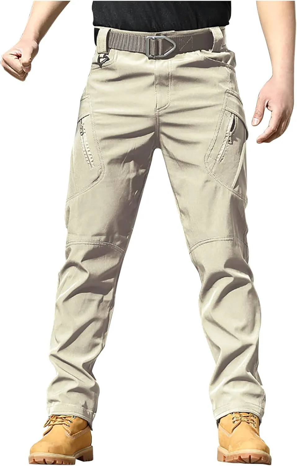 Mens Cargo Pants Lightweight Ripstop Hiking Work Pants Stretch Straight Slim Fit Casual Pant Baggy Classic Sweatpants