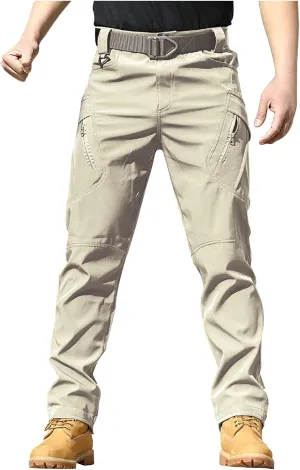 Mens Cargo Pants Lightweight Ripstop Hiking Work Pants Stretch Straight Slim Fit Casual Pant Baggy Classic Sweatpants