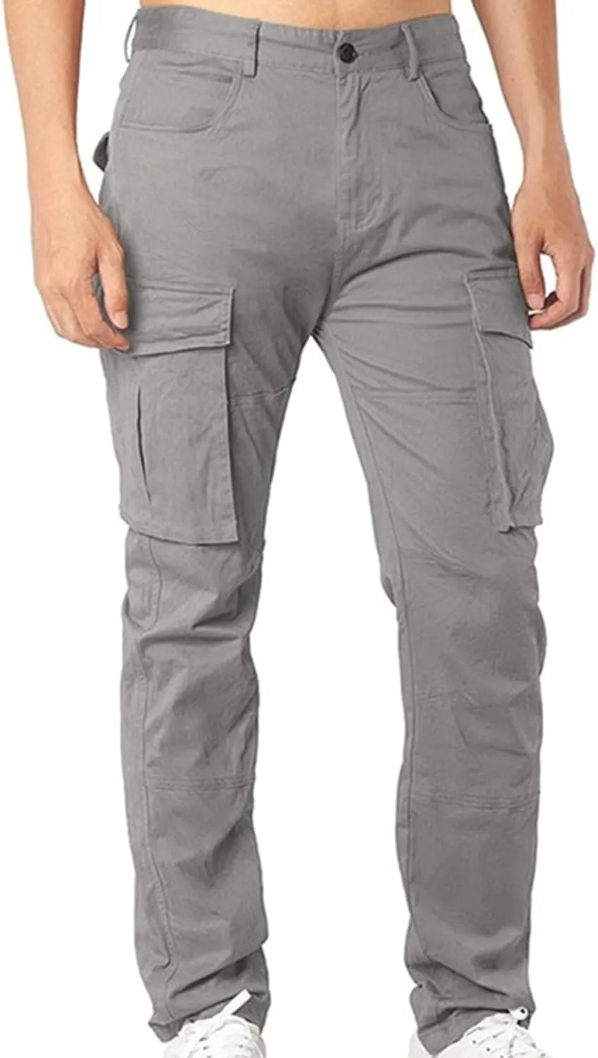Mens Cargo Pants Slim Fit Loose Casual Sweatpants Lightweight Tactical Pants Multi Pockets Twill Sport Hiking Pants