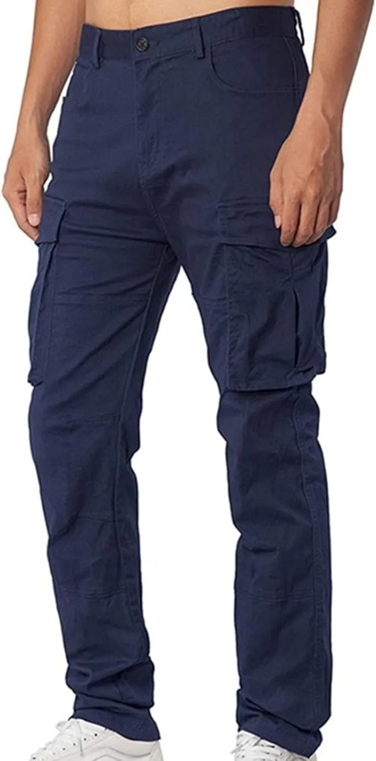 Mens Cargo Pants Slim Fit Loose Casual Sweatpants Lightweight Tactical Pants Multi Pockets Twill Sport Hiking Pants