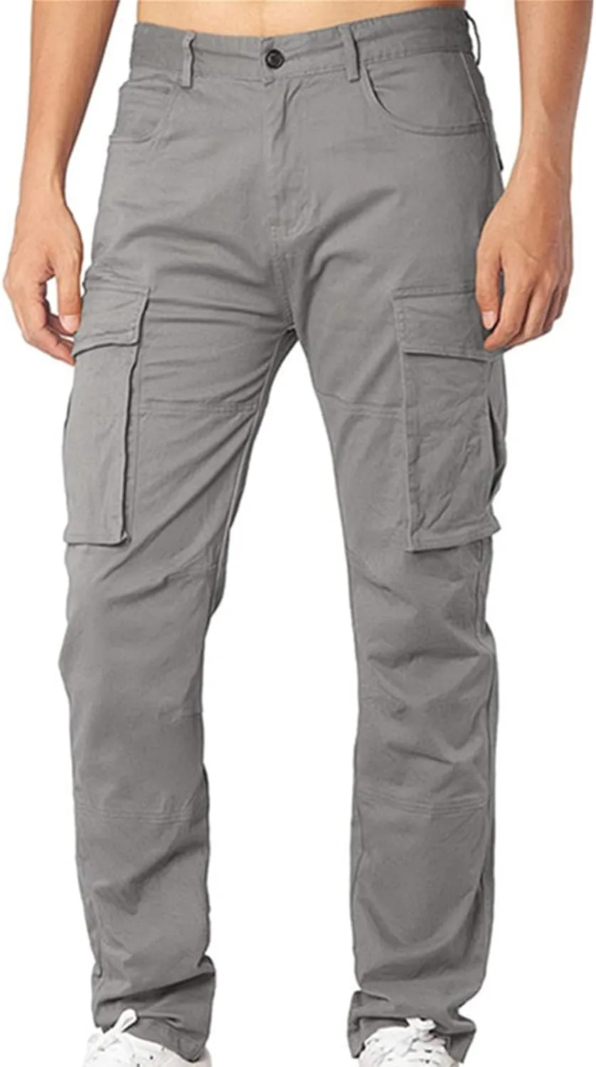Mens Cargo Pants Slim Fit Loose Casual Sweatpants Lightweight Tactical Pants Multi Pockets Twill Sport Hiking Pants