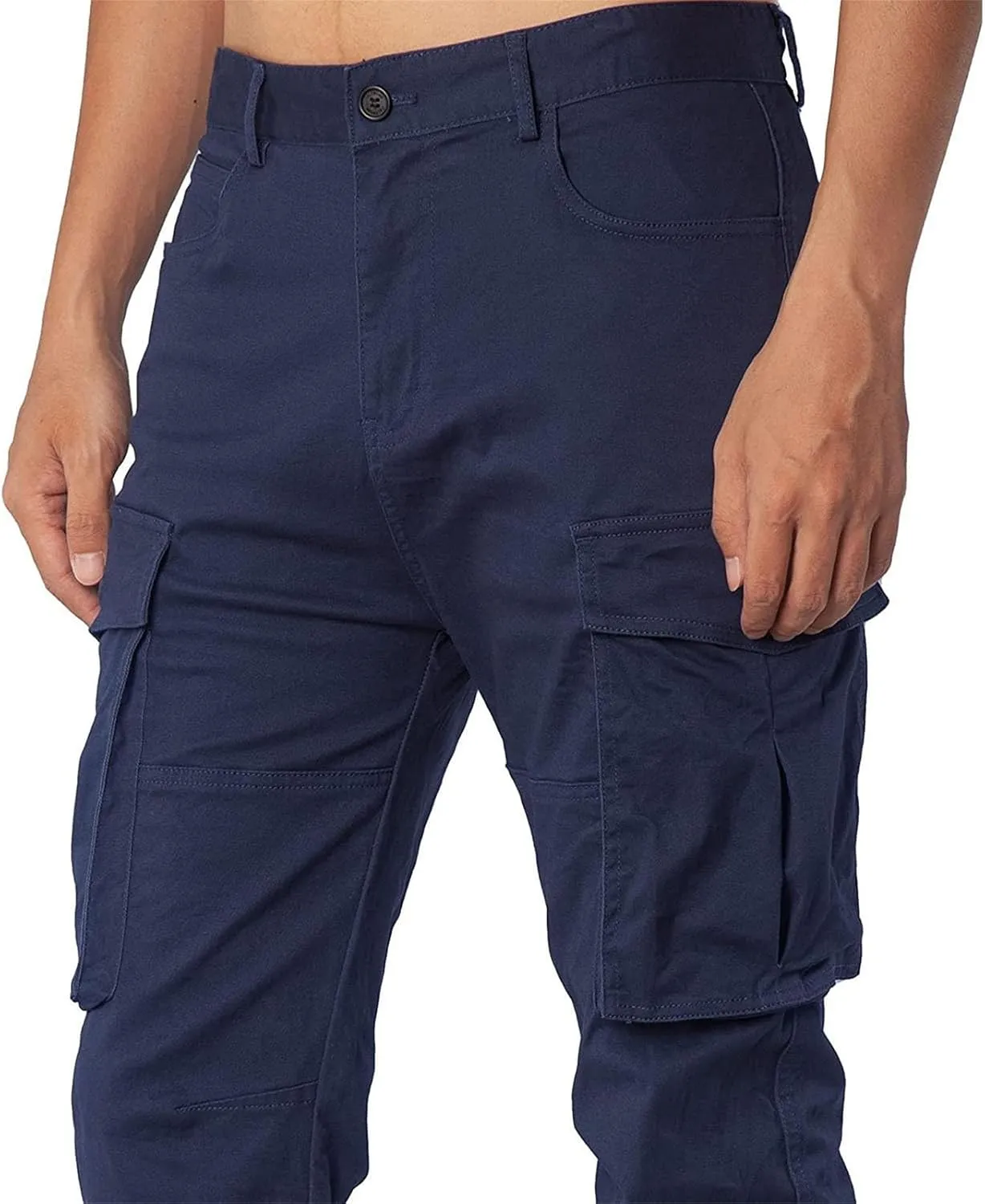 Mens Cargo Pants Slim Fit Loose Casual Sweatpants Lightweight Tactical Pants Multi Pockets Twill Sport Hiking Pants