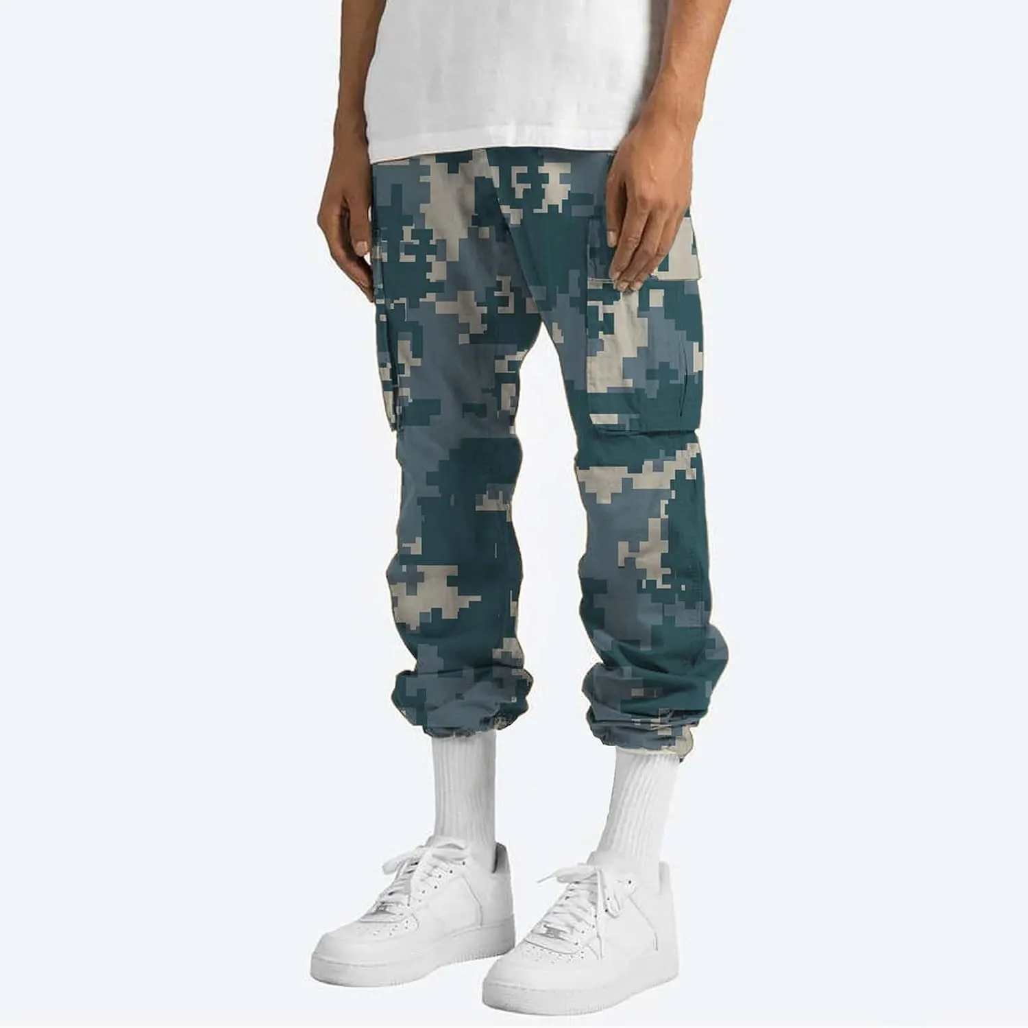Mens Cargo Pants Slim Fit Men's Wild Cargo Pants Casual Joggers Sweatpants Outdoor Waterproof Hiking Work Pants