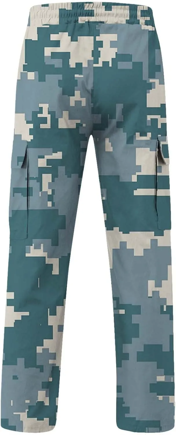 Mens Cargo Pants Slim Fit Men's Wild Cargo Pants Casual Joggers Sweatpants Outdoor Waterproof Hiking Work Pants