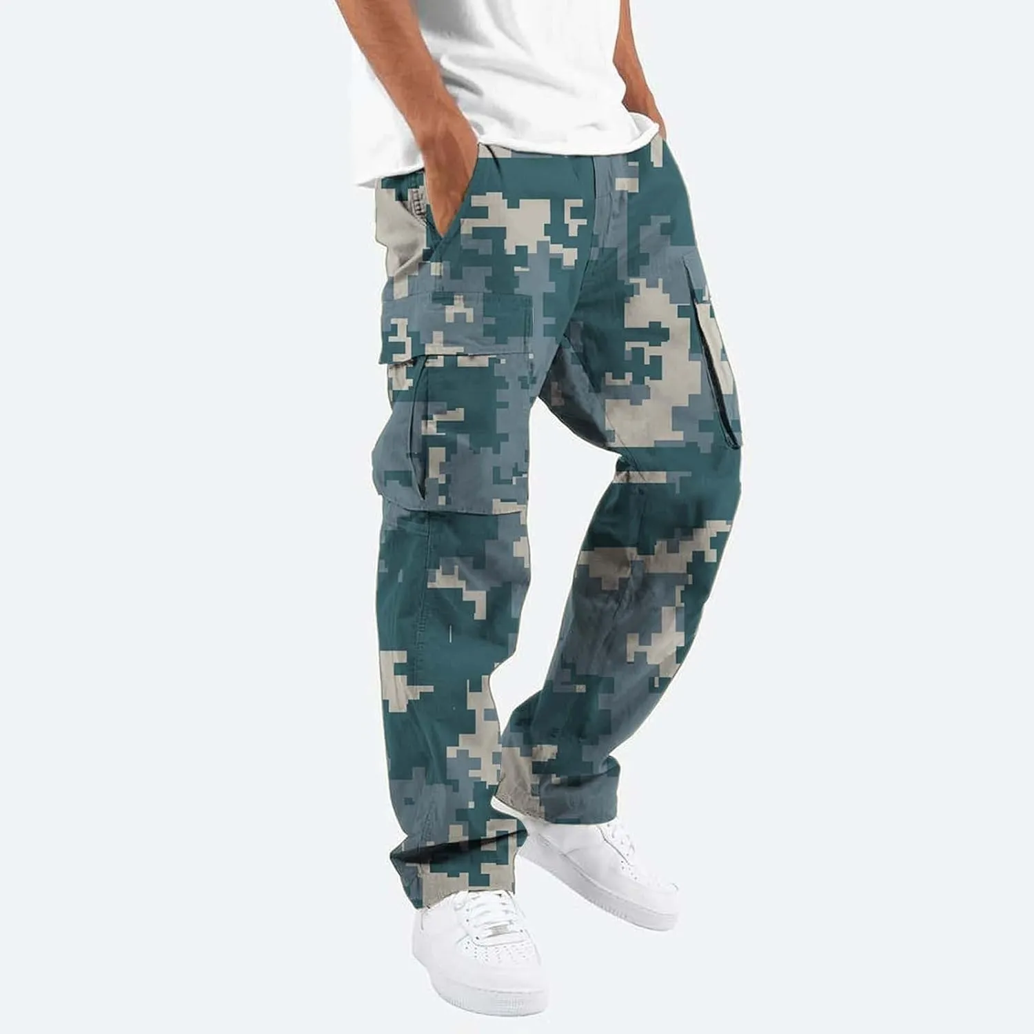 Mens Cargo Pants Slim Fit Men's Wild Cargo Pants Casual Joggers Sweatpants Outdoor Waterproof Hiking Work Pants