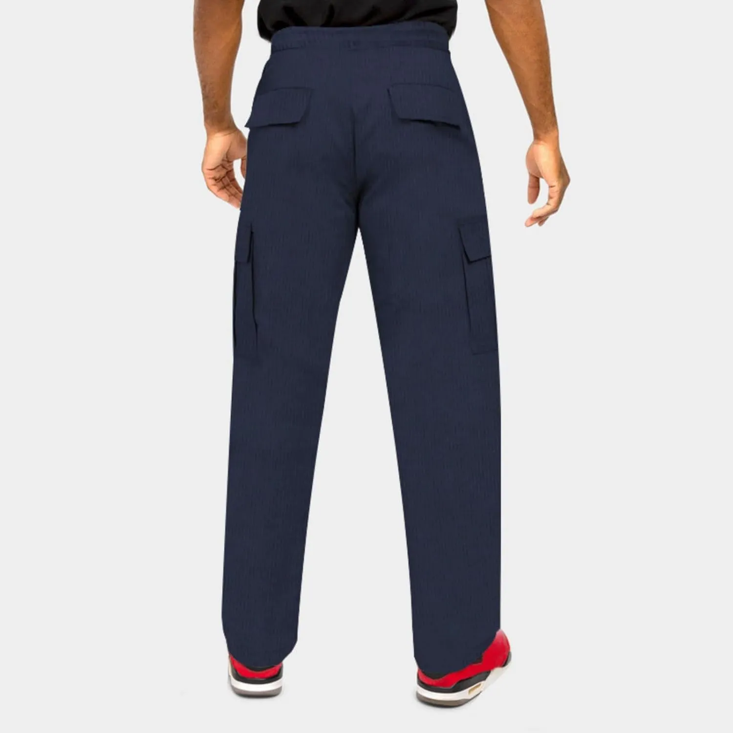Men's Corduroy Pants Elastic Drawstring Track Pants Slim Fit Straight Leg Sweatpants Outdoor Casual Hiking Sweatpant