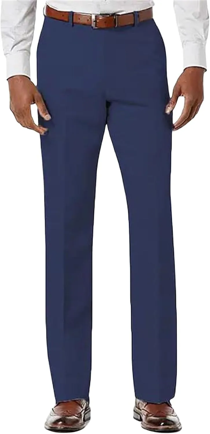 Men's Dress Pants Hemmed Casual Pants Vintage Straight Leg Fit Workwear Lightweight Suit Pants for Everyday