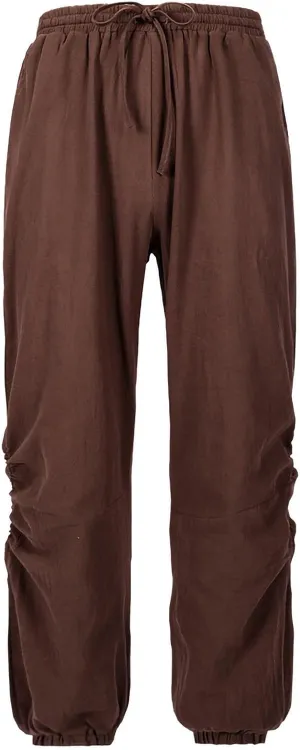 Mens Fashion Cotton Linen Pants Elastic Pleated Drawstring Pant Outing Hiking Casual Trousers Vacation Travel Clothes