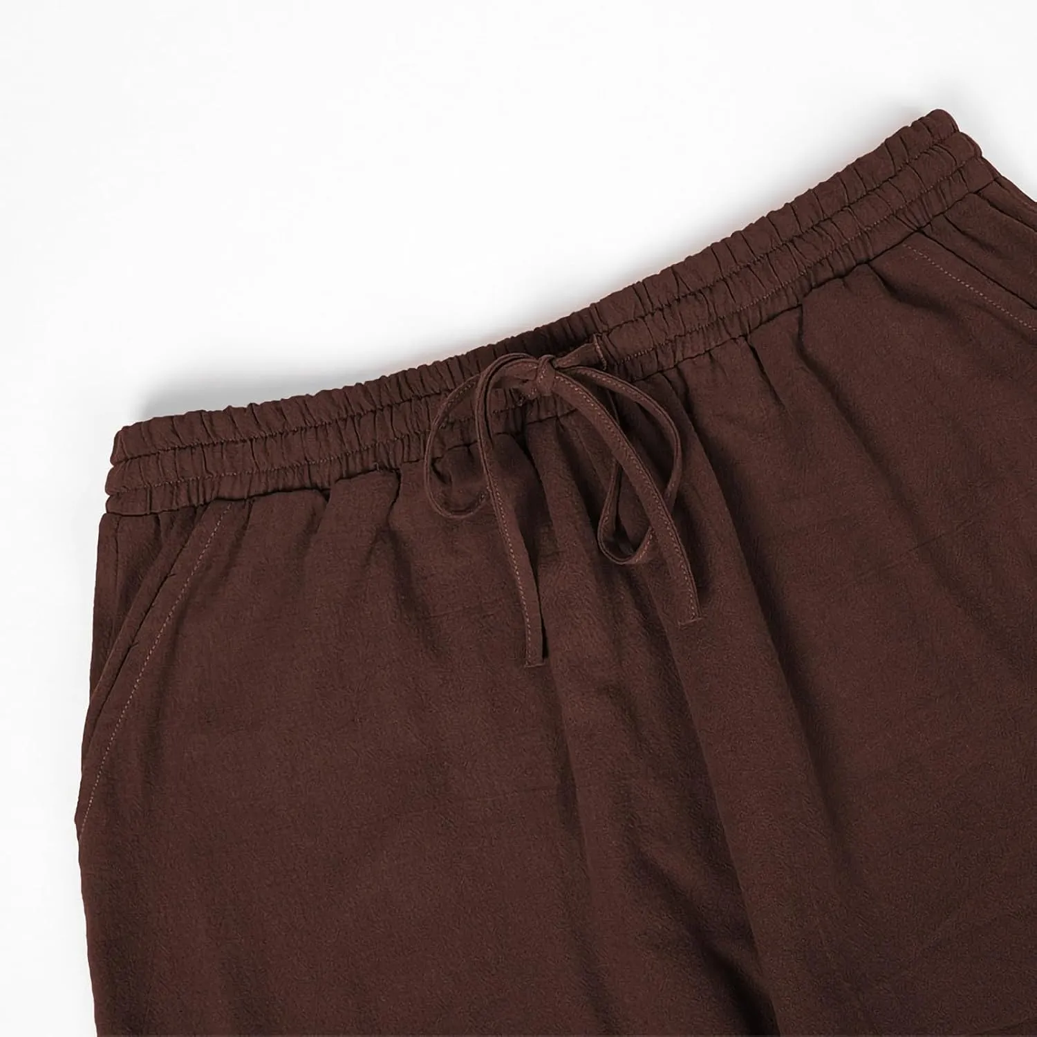 Mens Fashion Cotton Linen Pants Elastic Pleated Drawstring Pant Outing Hiking Casual Trousers Vacation Travel Clothes