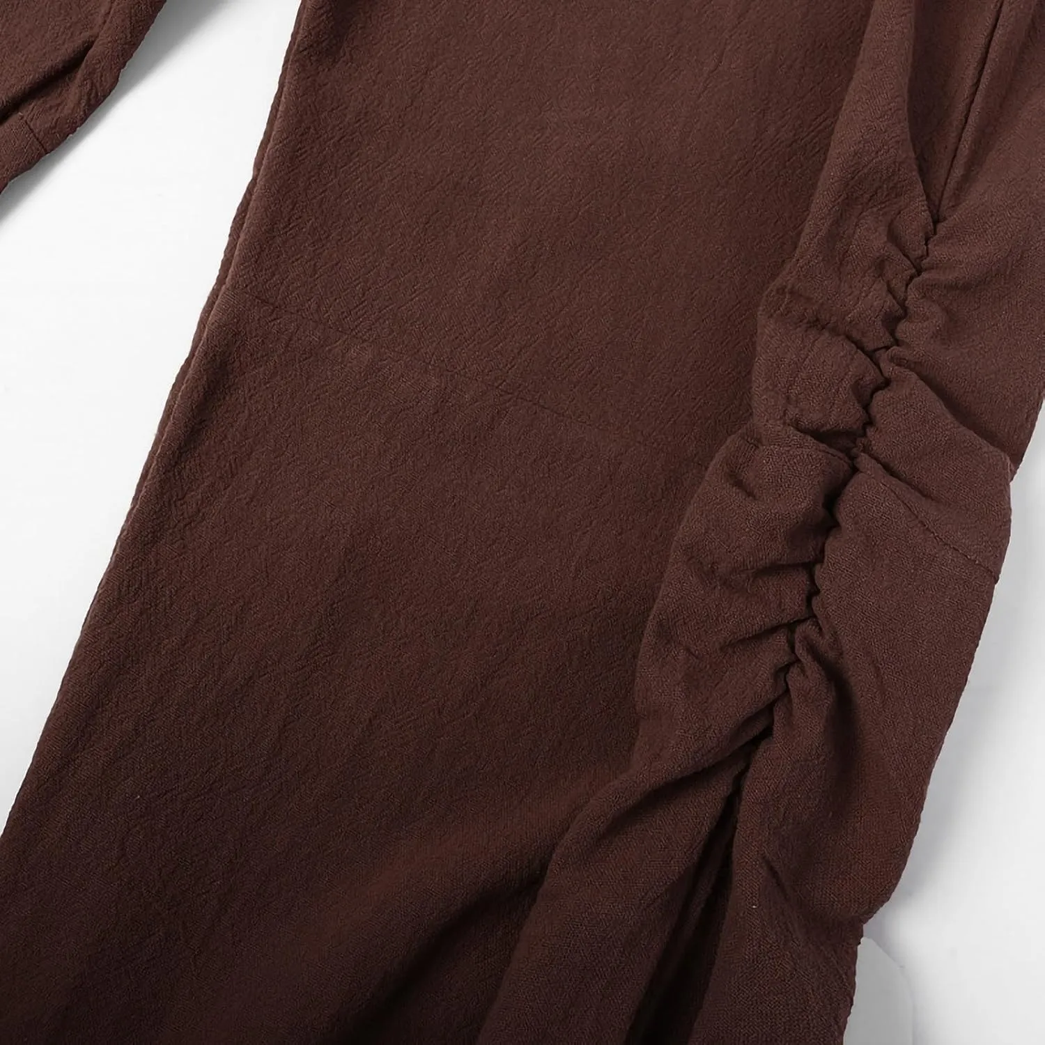 Mens Fashion Cotton Linen Pants Elastic Pleated Drawstring Pant Outing Hiking Casual Trousers Vacation Travel Clothes