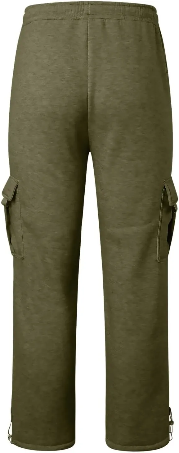 Mens Joggers for Workout Athletic Running Baggy Loose Fit Sweatpants Casual Drawstring Stretch Cargo Pants with Multi Pockets
