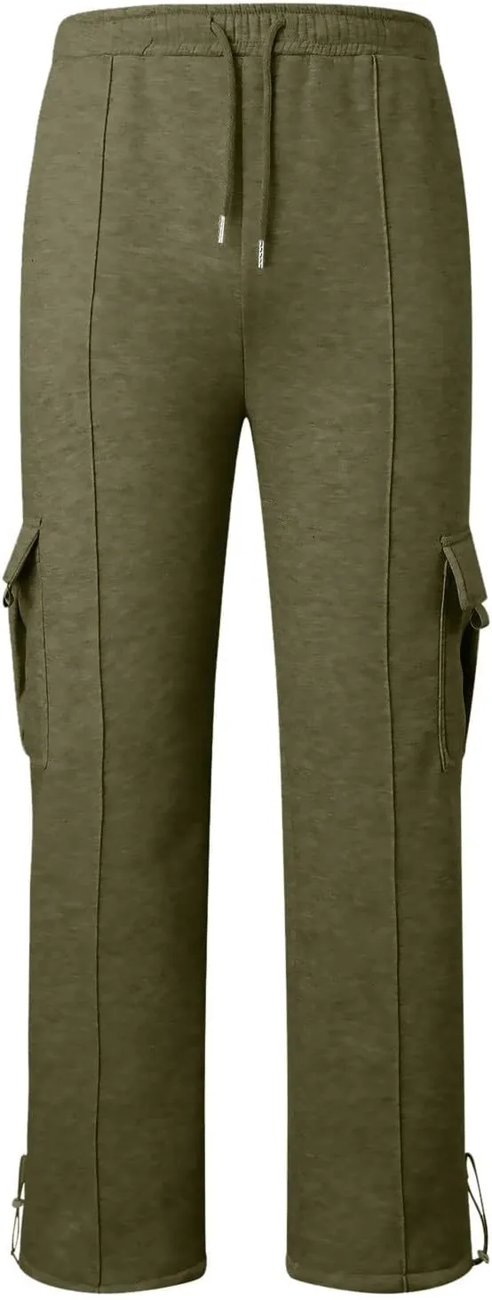 Mens Joggers for Workout Athletic Running Baggy Loose Fit Sweatpants Casual Drawstring Stretch Cargo Pants with Multi Pockets