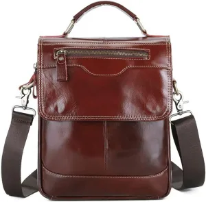 Men's Leather Portable Baotou Briefcase | Stylish Crossbody Shoulder Bag for Office & Leisure