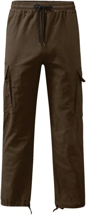 Men's Linen Pants Casual Twill Chino Lace Up Pants Fashion Baggy Sweatpants Lightweight Joggers Athletic Pants