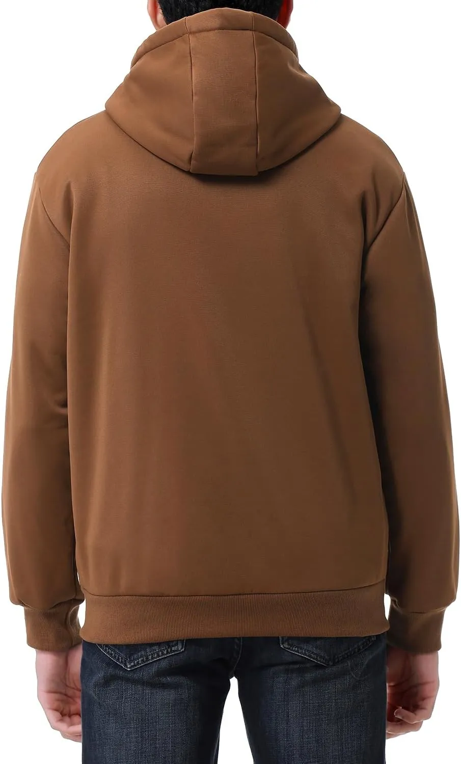 Men's Loose Fit Heavyweight Full Zip Fleece-Lined Hoodie Sweatshir