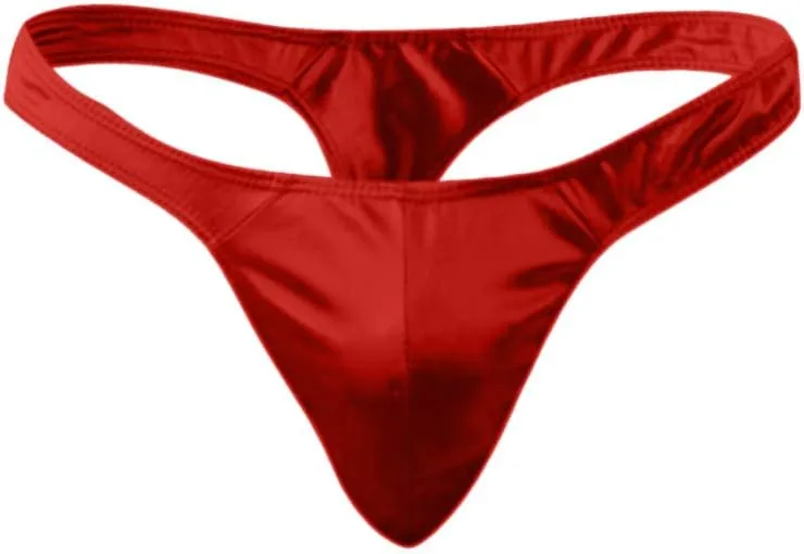 Mens Low Rise Slim Bikini Briefs Imitation Leather Lingerie Light Weight Underwear Thongs Solid Sexy Underpants