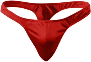 Mens Low Rise Slim Bikini Briefs Imitation Leather Lingerie Light Weight Underwear Thongs Solid Sexy Underpants
