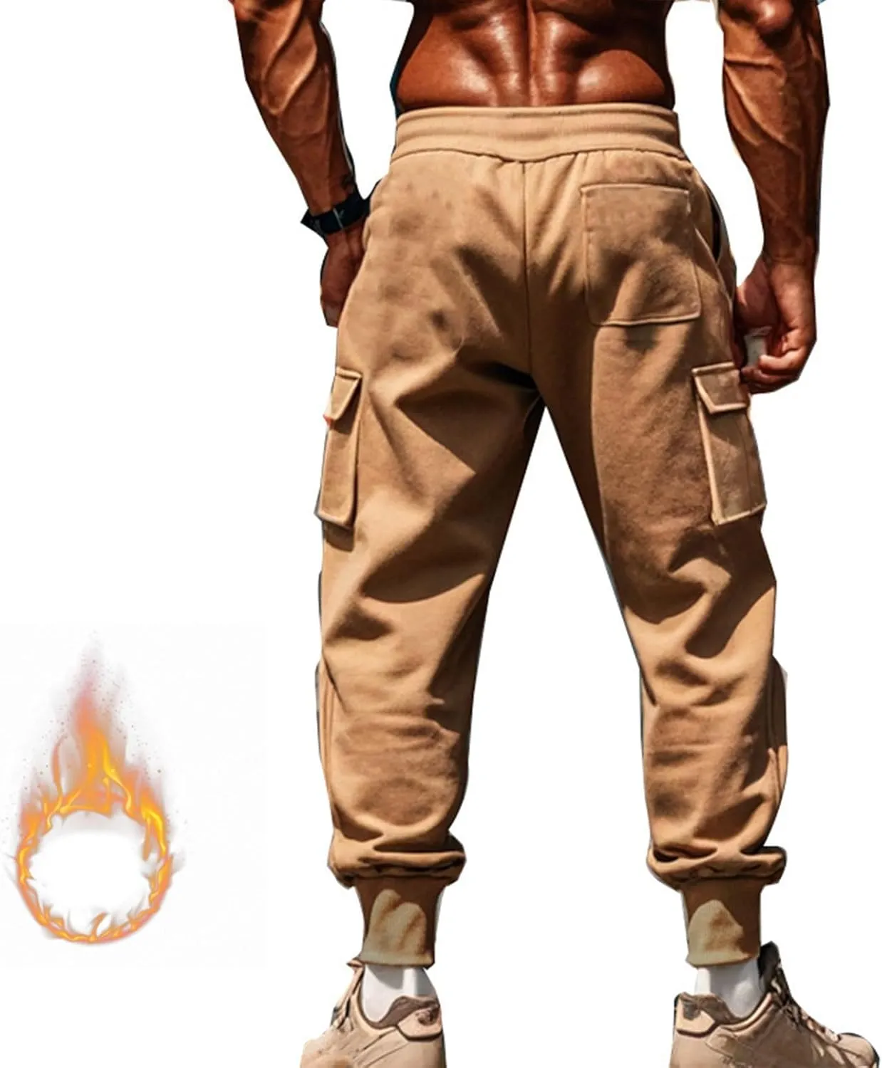 Men's Pants Cargo Work Casual Drawstring Waist Joggers Lightweight Breathable Active Athletic Fishing Hiking Pants