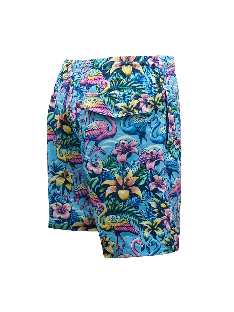 Men's Print Swim Trunk - Flamingo Afternoon