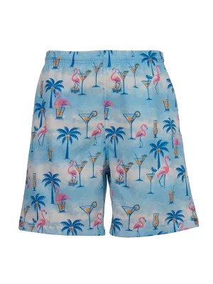 Men's Print Swim Trunk - Flamingo Lounge
