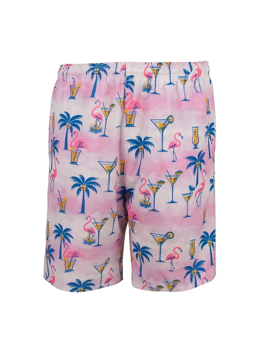 Men's Print Swim Trunk - Flamingo Lounge
