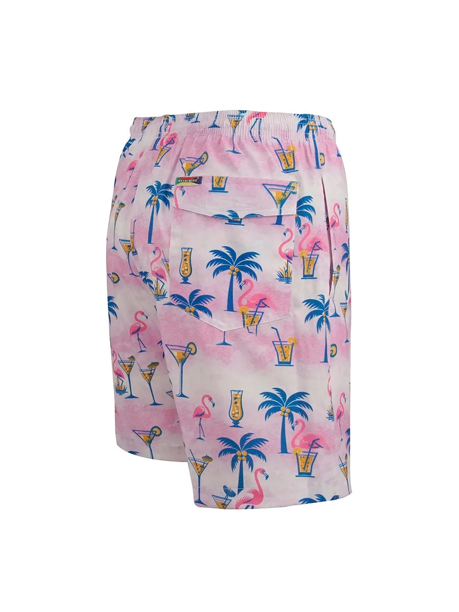 Men's Print Swim Trunk - Flamingo Lounge