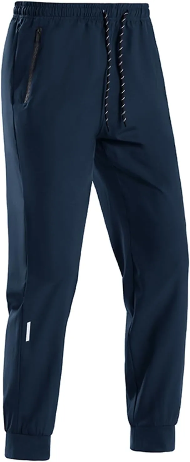 Mens Stretch Active Pants Quick Dry Elastic Waist Casual Fashion Solid Breathable Trousers Hiking Running Sweatpants