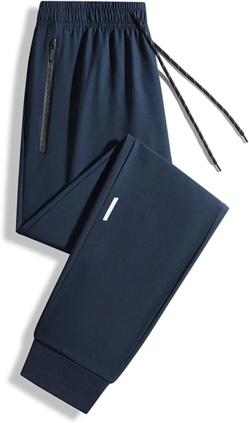 Mens Stretch Active Pants Quick Dry Elastic Waist Casual Fashion Solid Breathable Trousers Hiking Running Sweatpants