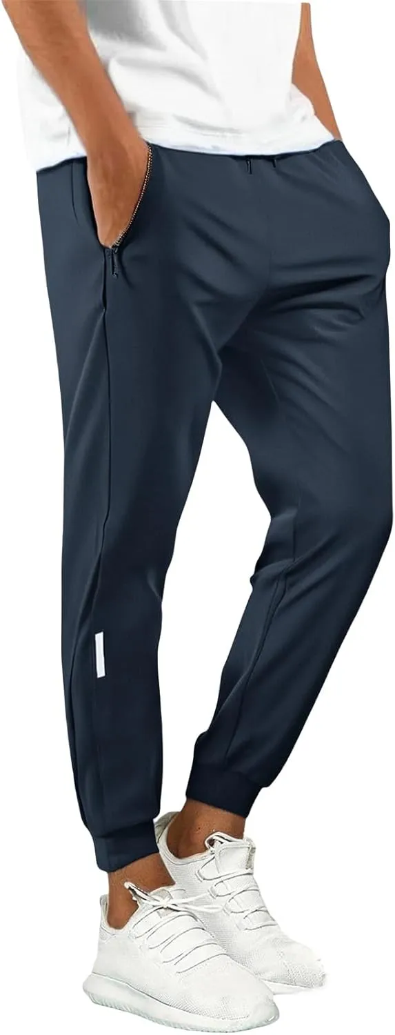 Mens Stretch Active Pants Quick Dry Elastic Waist Casual Fashion Solid Breathable Trousers Hiking Running Sweatpants