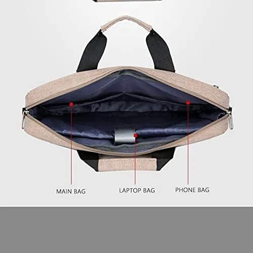 Men's Waterproof Laptop Large Capacity Business Tote Simple Design Briefcase Crossbody Bag