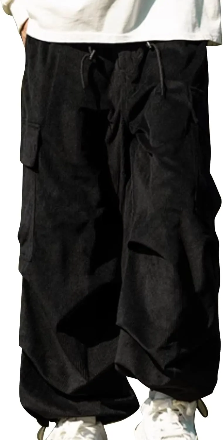 MIDOO Golf Pants Men Tapered Leg Casual Fleece Joggers Loose Open Bottom Athletic Pants Straight Leg Outdoor Hiking Pants