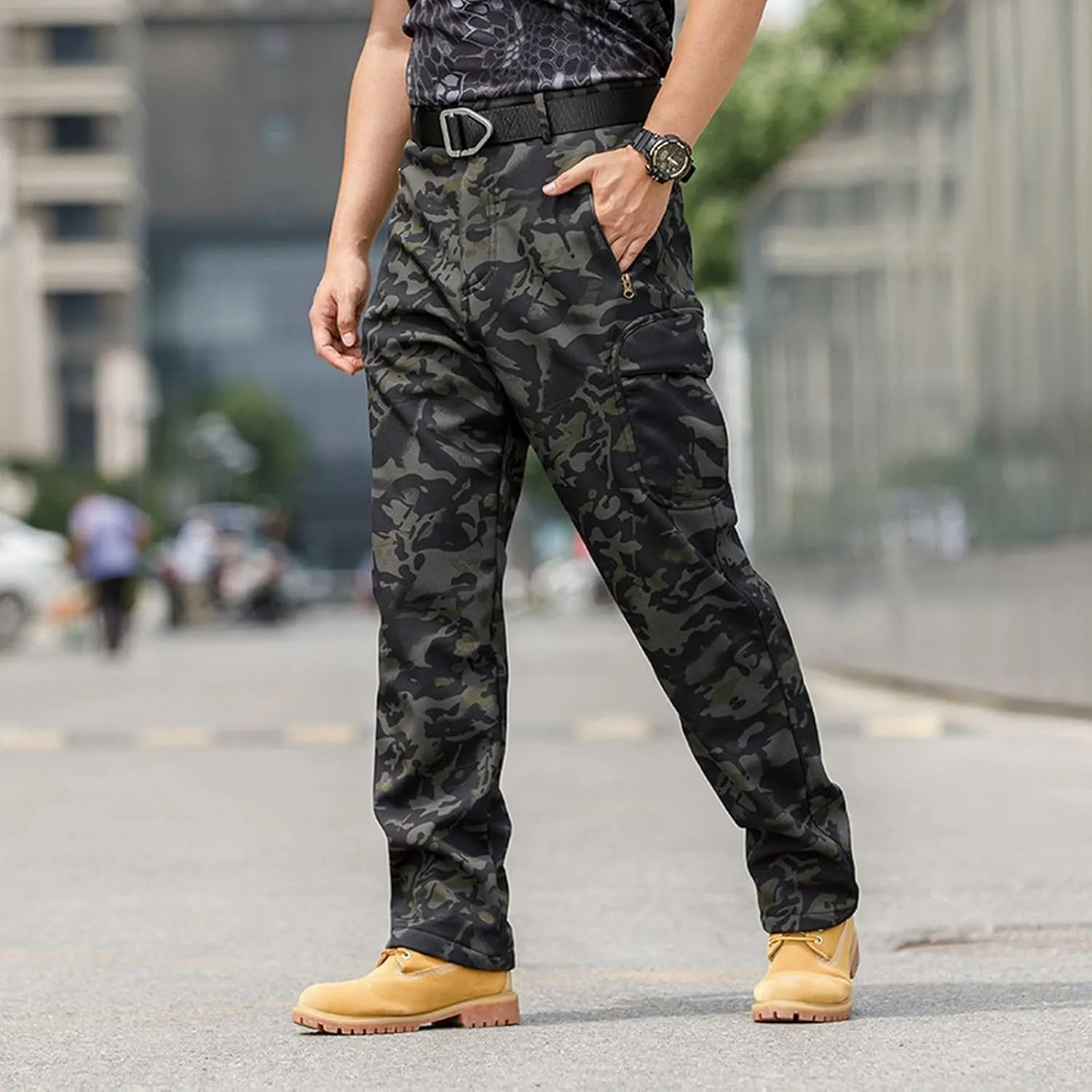 MIDOO Golf Pants Men Tapered Leg Casual Joggers Athletic Pants Flex Stretch Loose Straight Sweatpants Work Hiking Pants