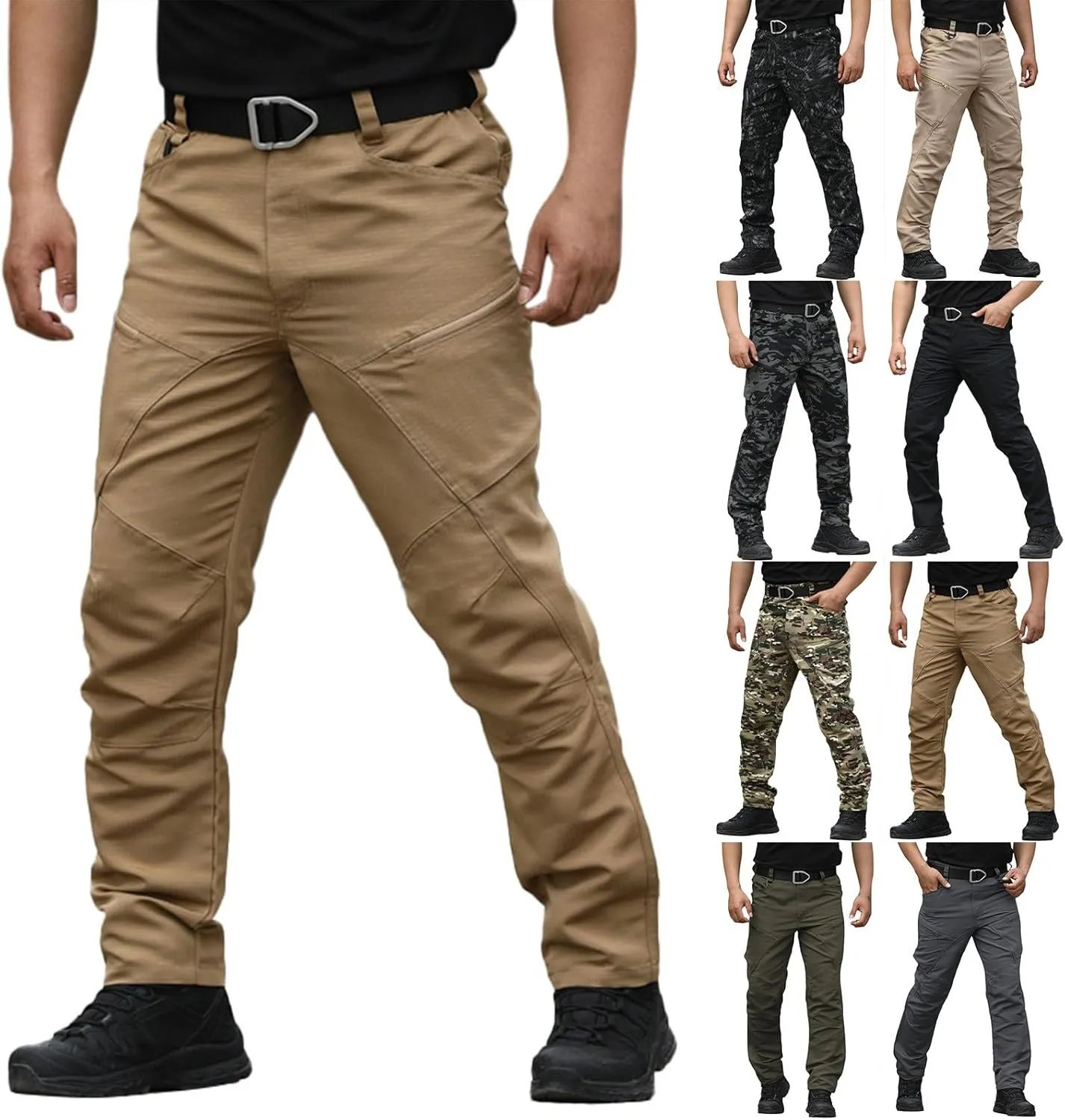 MIDOO Golf Pants Men Tapered Leg Casual Joggers Pants Stretch Drawstring Elastic Waist Tapered Leg Sweatpants with Pockets