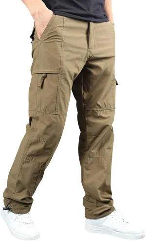 MIDOO Tactical Pant for Men Stretch Casual Jogger Pant Stretch Drawstring Elastic Waist Tapered Leg Sweatpants with Pockets